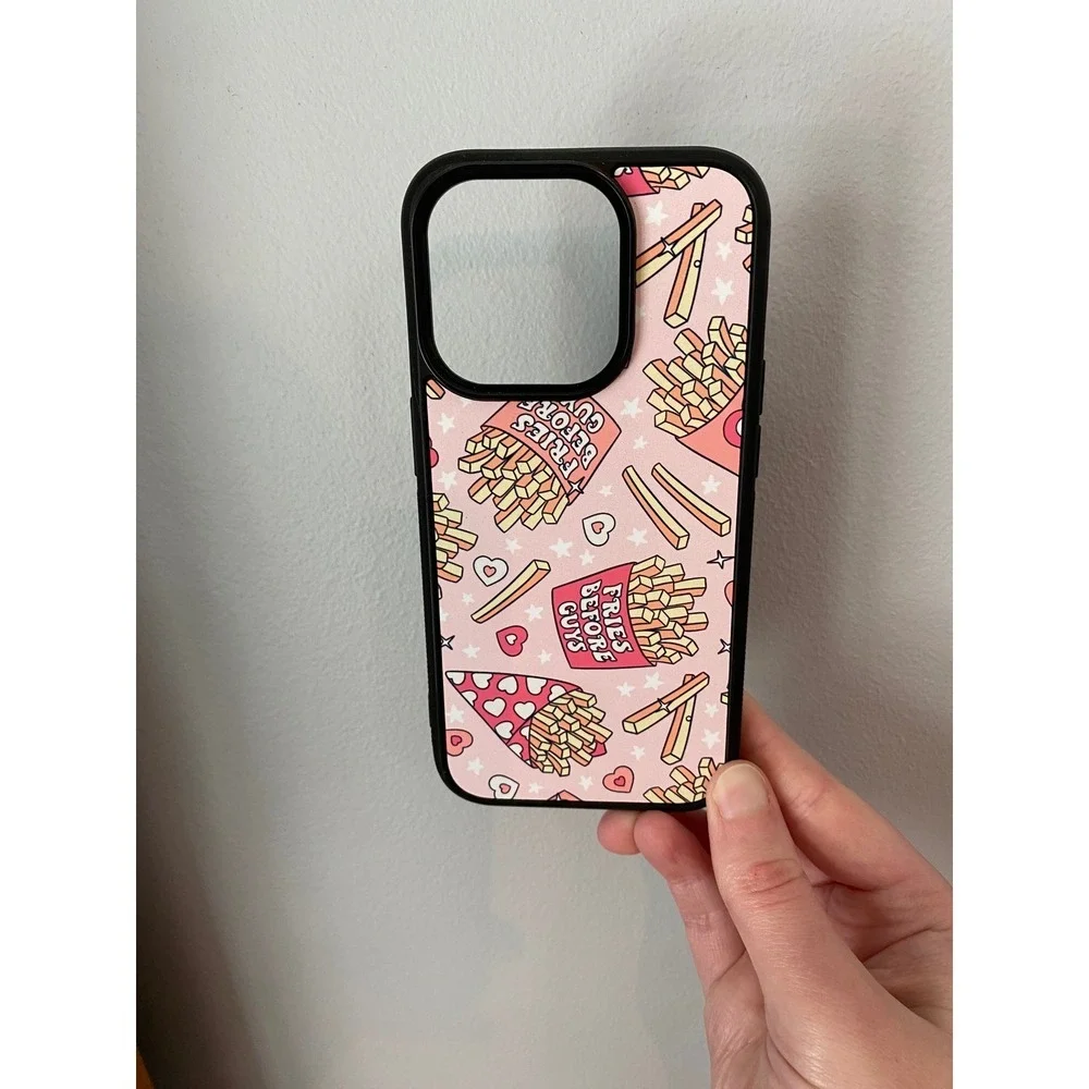iPhone 15 Pro Case Unisex Pink Fries Before Guys Graphic Protective Cover